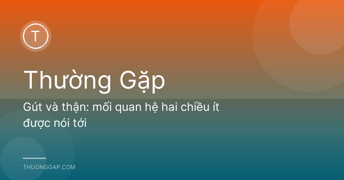 Gút và thận: mối quan hệ hai chiều ít được nói tới